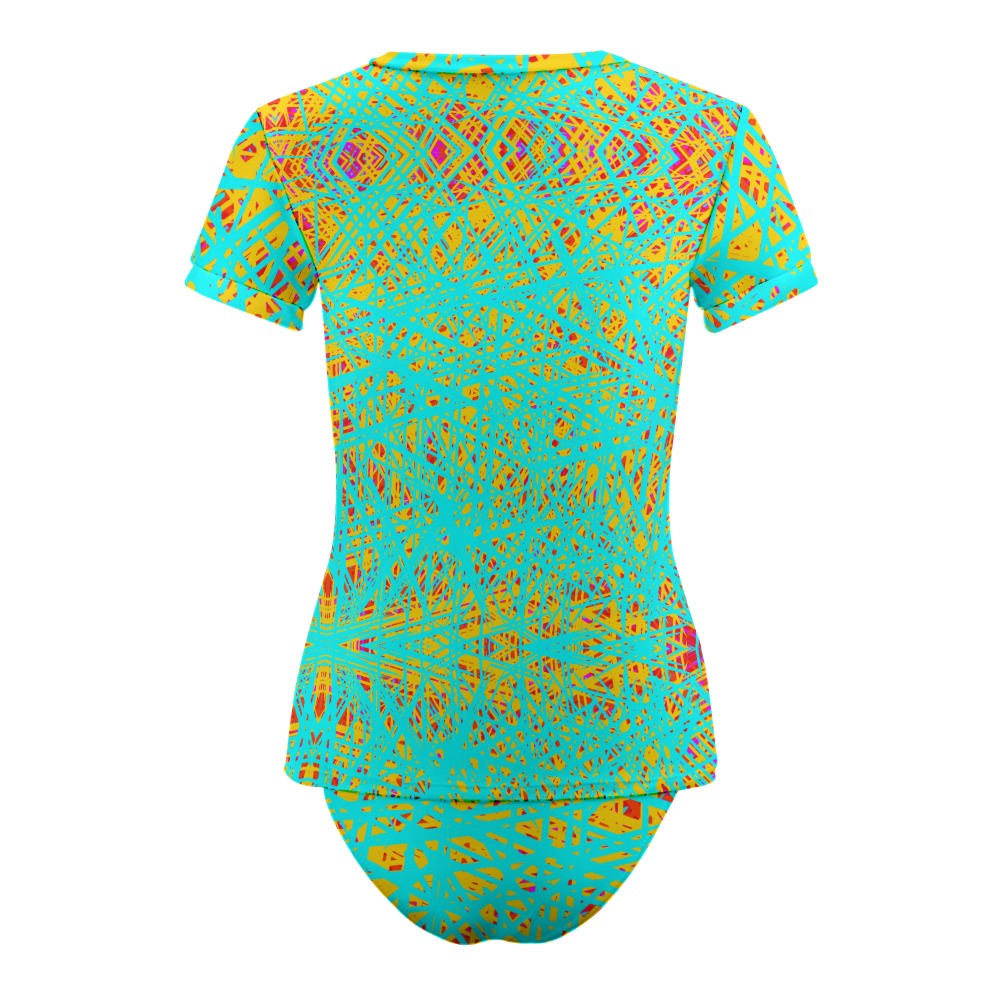 Short Sleeve Two Piece Bikini Swimsuit