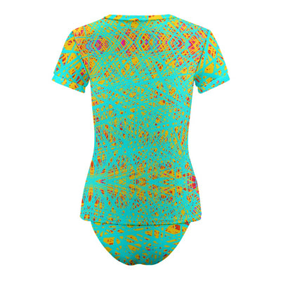 Short Sleeve Two Piece Bikini Swimsuit