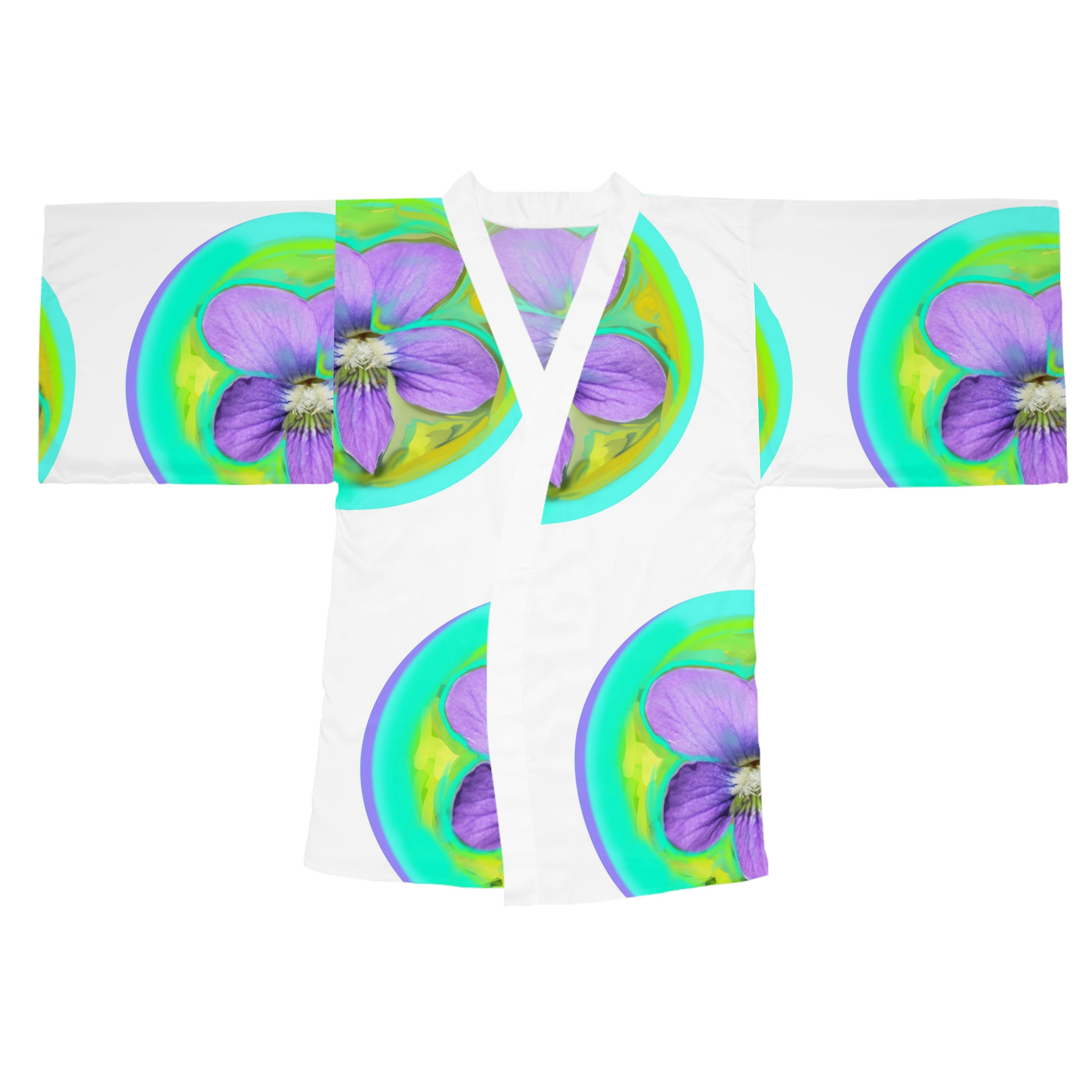 Vibrant Floral Long Sleeve Kimono Robe - Perfect for Relaxation and Special Occasions