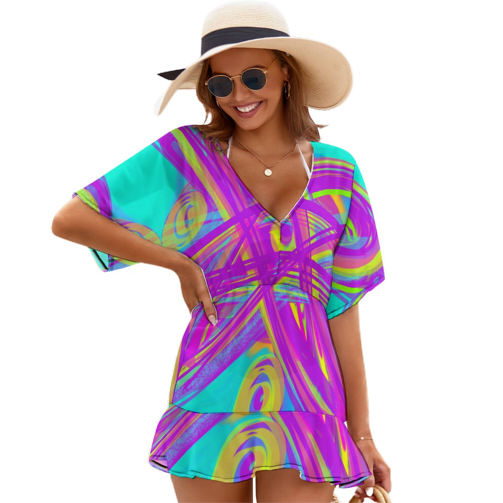 Ladies Thin Short Sleeve One Piece Dress