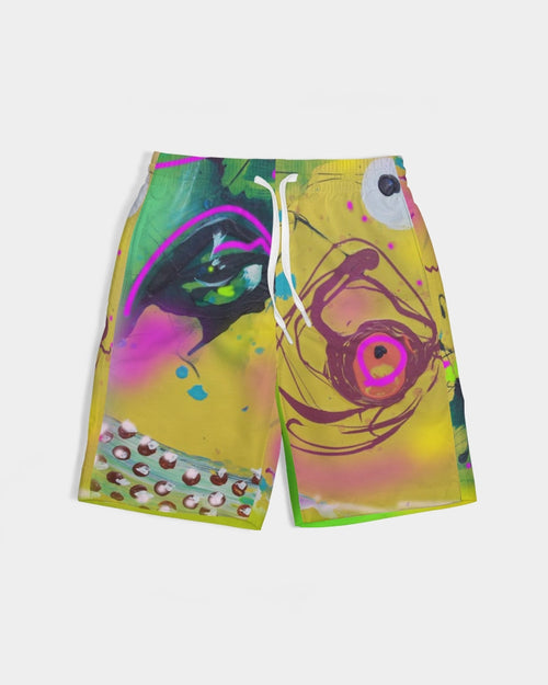 Abstrakte gelbe Badehose für Jungen 