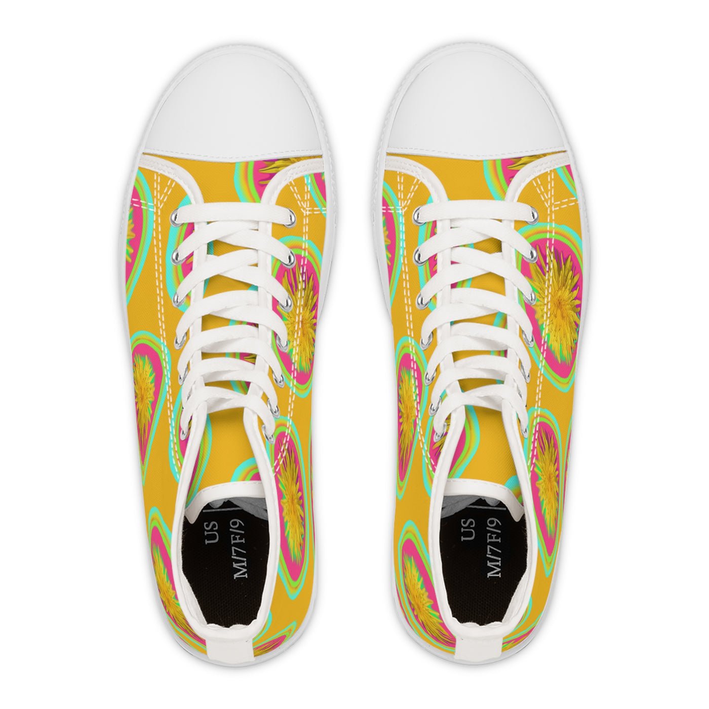 Colorful Floral Women's High Top Sneakers - Stylish Spring Footwear