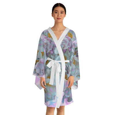 Floral Long Sleeve Kimono Robe - Elegant Floral Design for Relaxation and Style