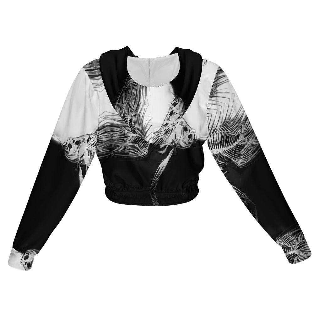 Women's Chiffon Cropped Jacket zipper coat