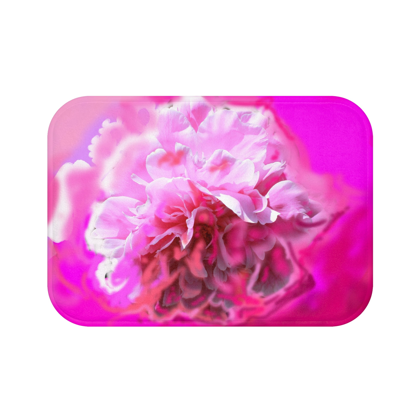 Luxury Floral Bath Mat - Vibrant Pink Peony Design for Bathroom Decor