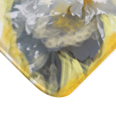 Floral Yellow Bath Mat – Soft, Absorbent Shower Rug for a Bright Bathroom Oasis