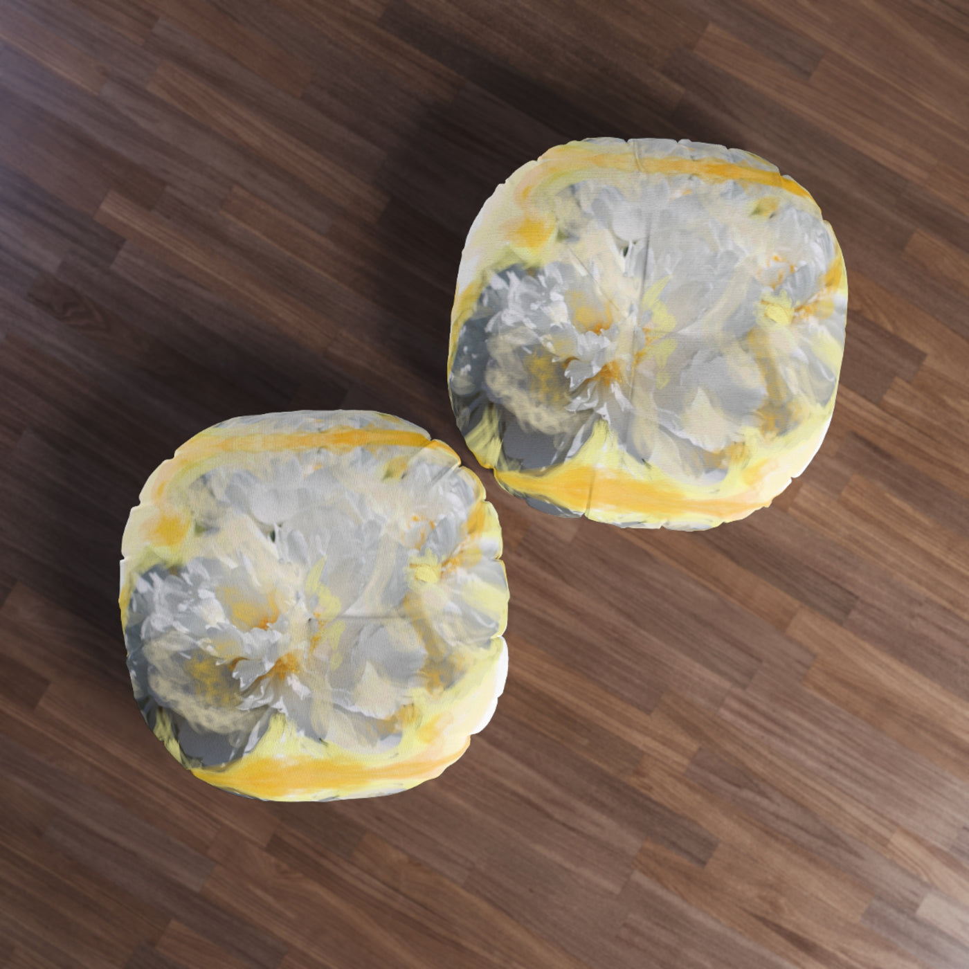 Floral Tufted Floor Pillow - Cozy Round Cushion for Home Decor