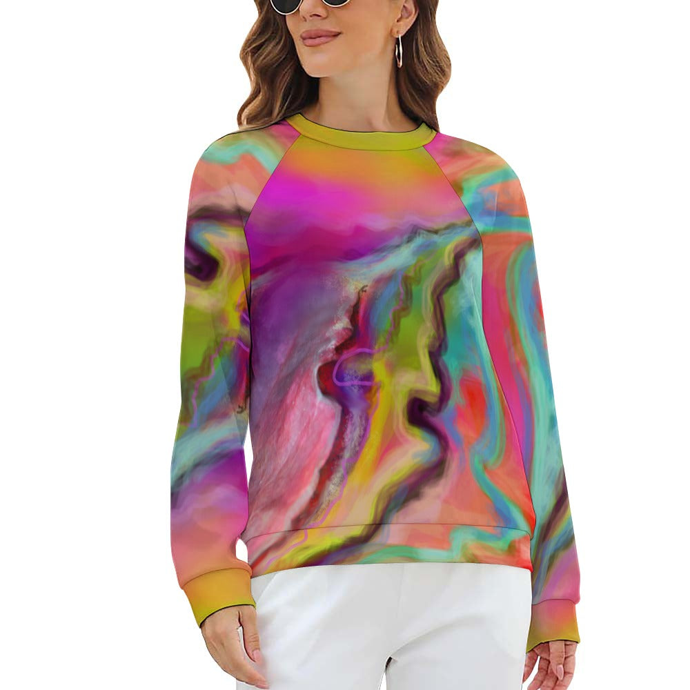 Raglan round neck sweater