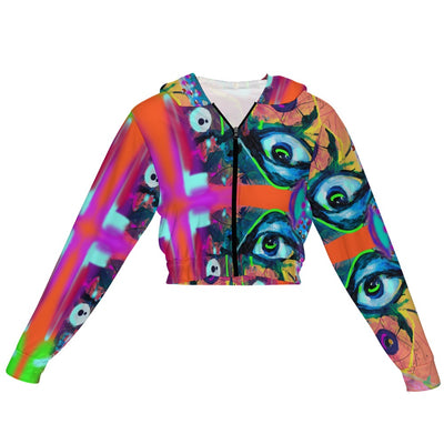 Women's Chiffon Cropped Jacket zipper coat