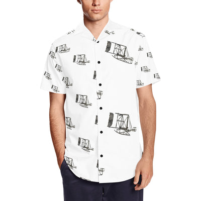 Men's Short Sleeve Shirt With Lapel Collar