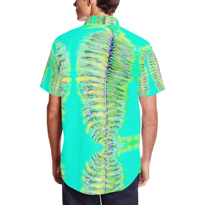 Men's Short Sleeve Shirt With Lapel Collar