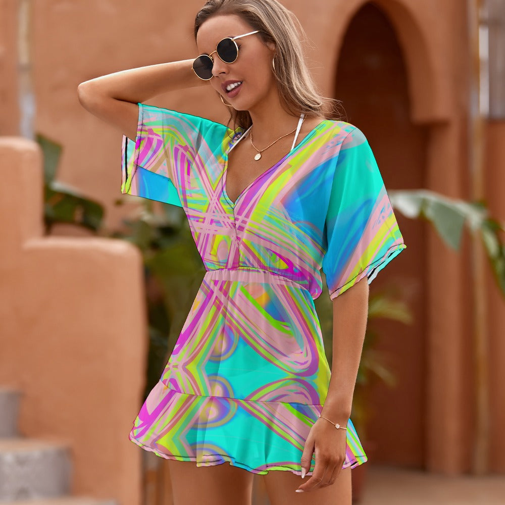 Ladies Thin Short Sleeve One Piece Dress