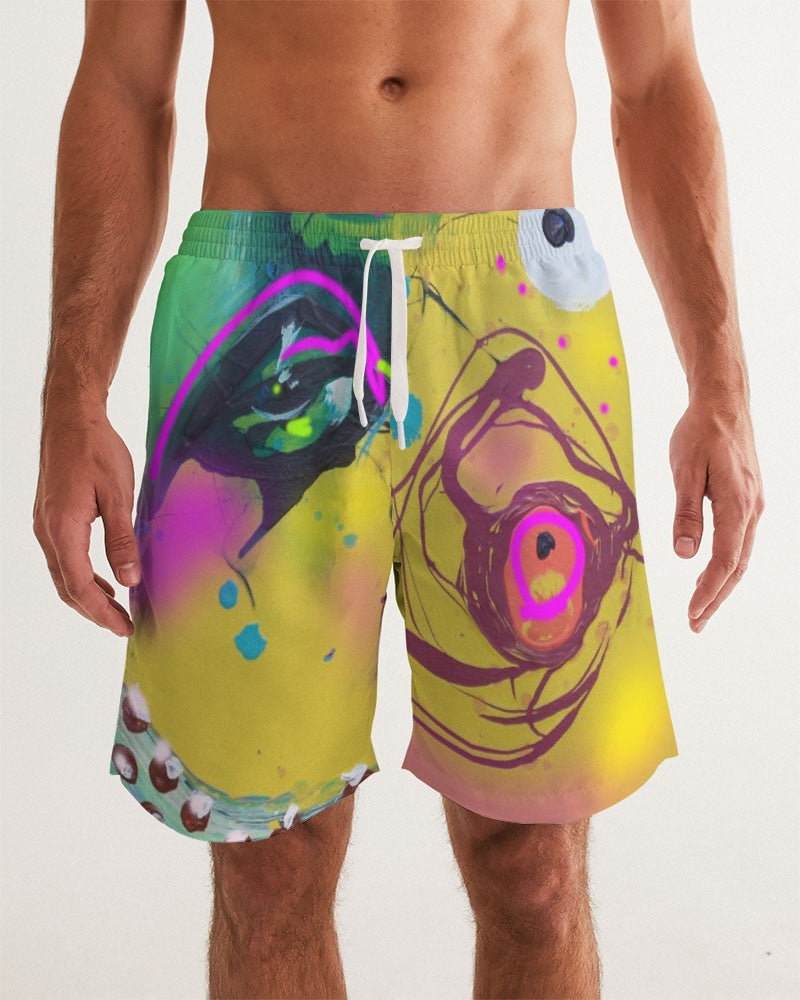 Abstract Yellow Men's Swim Trunk