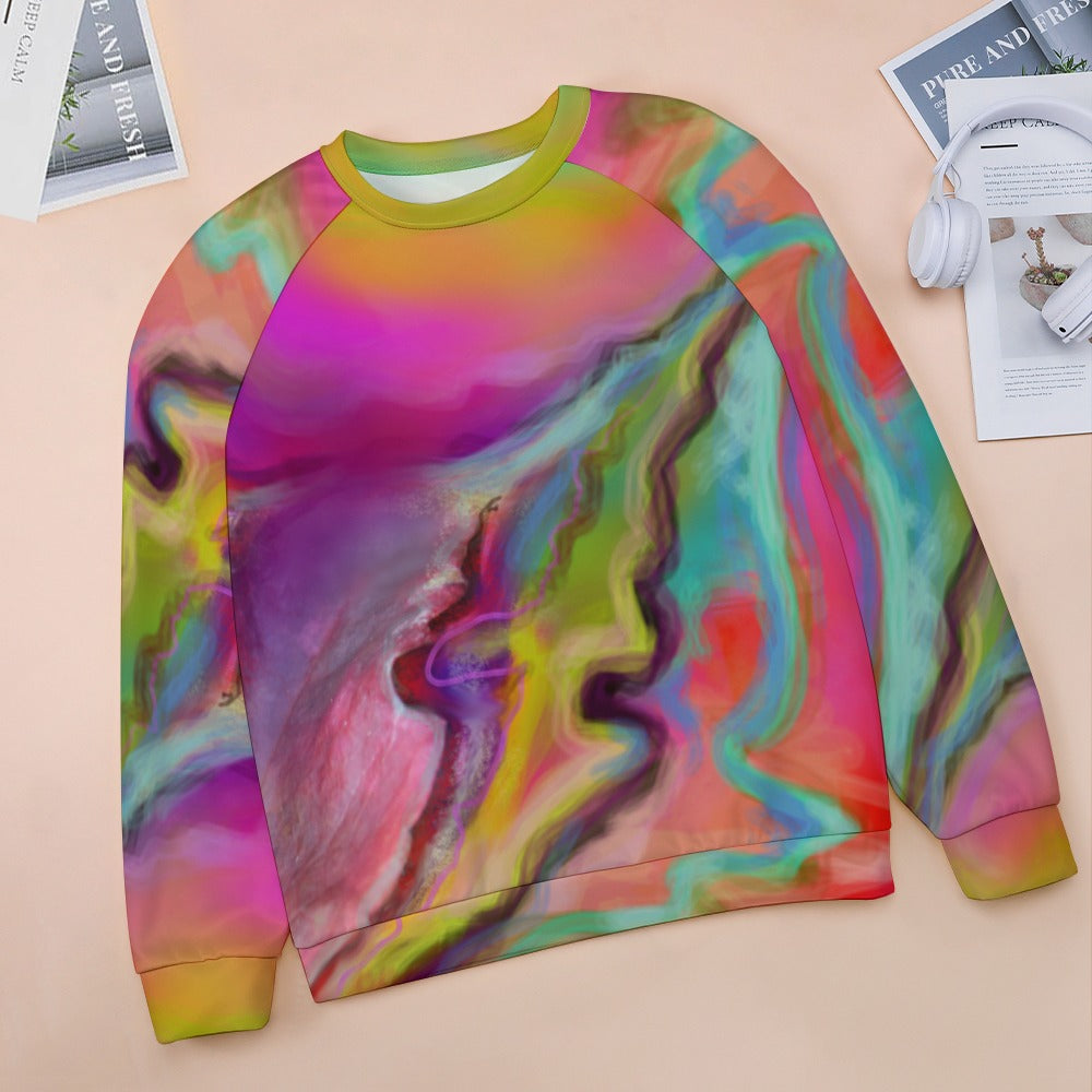 Raglan round neck sweater