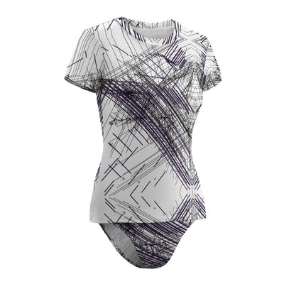 Short Sleeve Two Piece Bikini Swimsuit