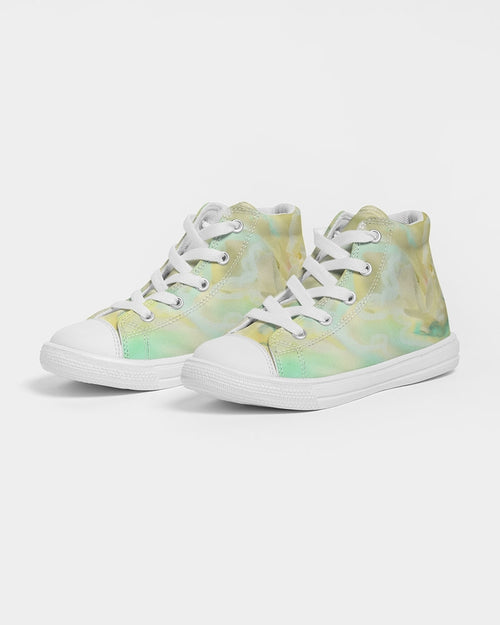 Grüne Pfingstrosen Kinder Hightop Canvas Schuh 