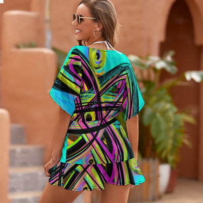 Ladies Thin Short Sleeve One Piece Dress