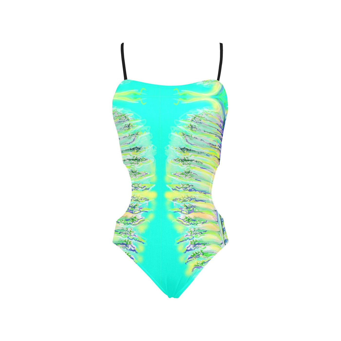 Women's Spaghetti Strap Cut Out Sides Swimsuit