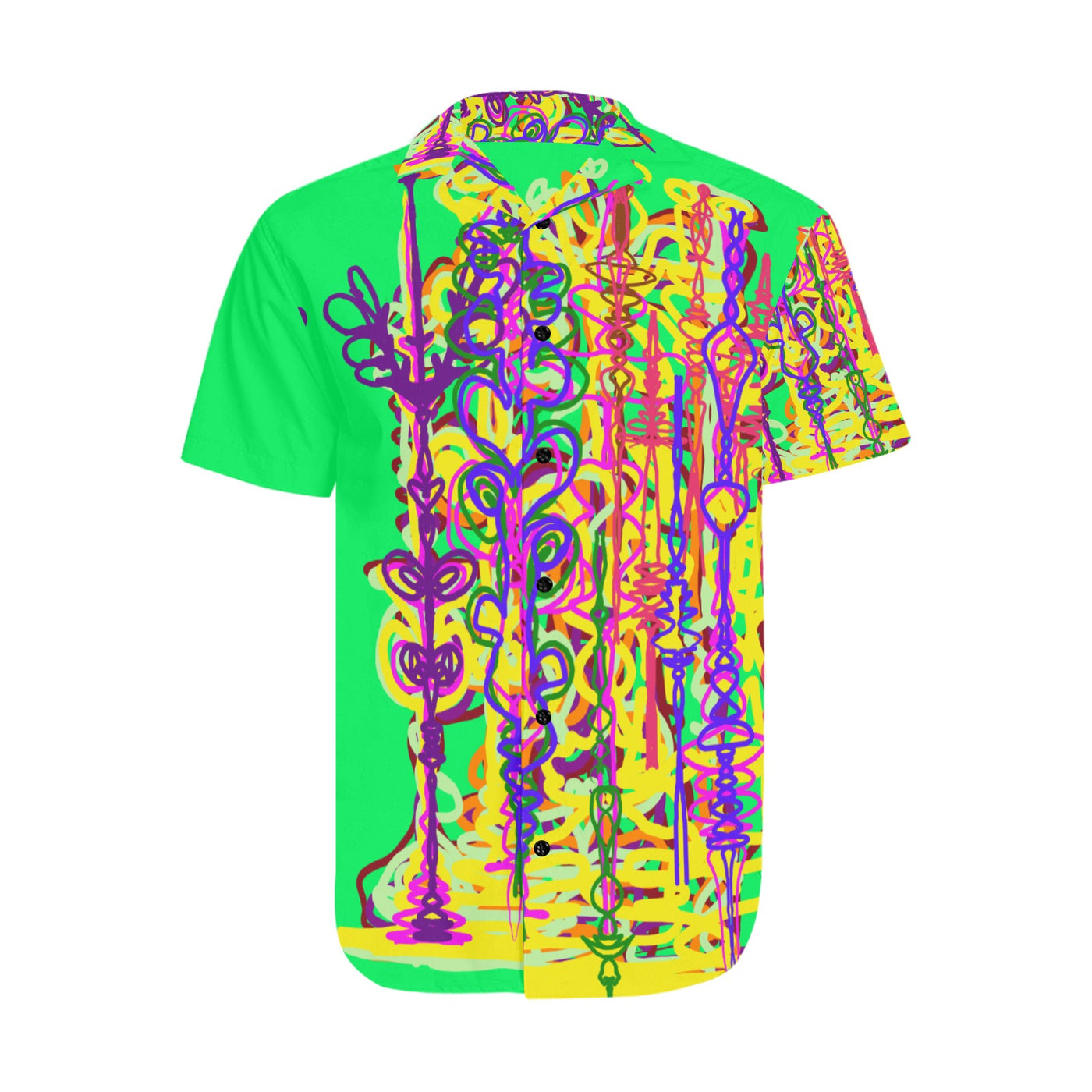 Men's Short Sleeve Shirt With Lapel Collar