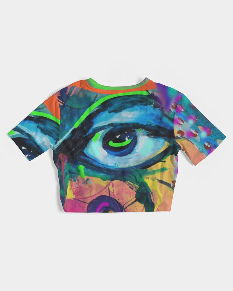 Eye Abstraction Women's Twist-Front Cropped Tee