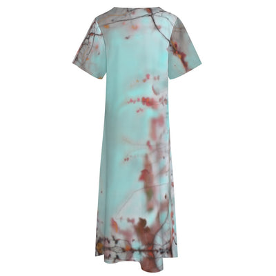 Short sleeved loose fitting dress with pockets