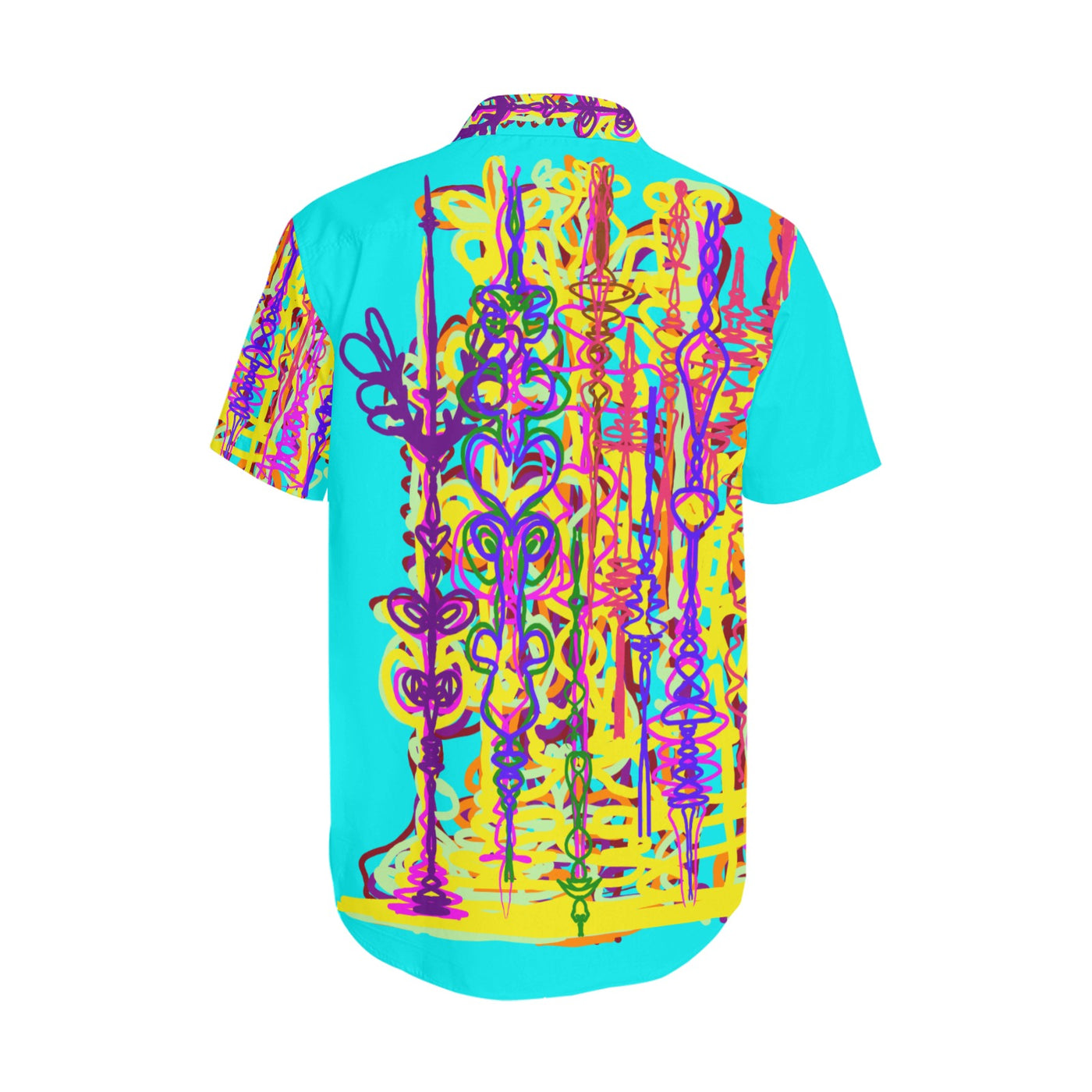 Men's Short Sleeve Shirt With Lapel Collar