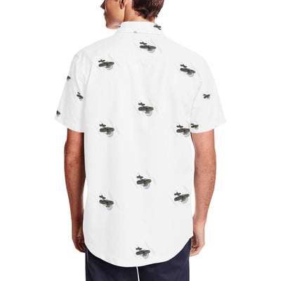 Men's Short Sleeve Shirt With Lapel Collar