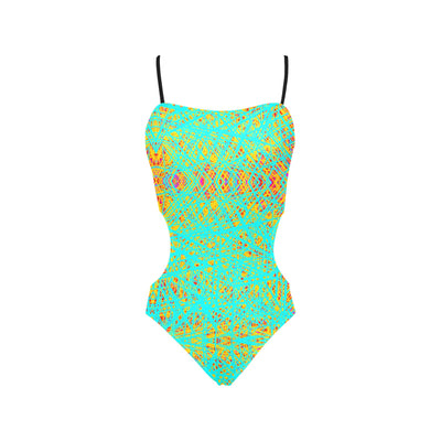 Women's Spaghetti Strap Cut Out Sides Swimsuit