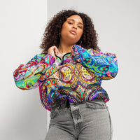 Mermaid Women's Cropped Windbreaker — Original Artwork | ArtistDione
