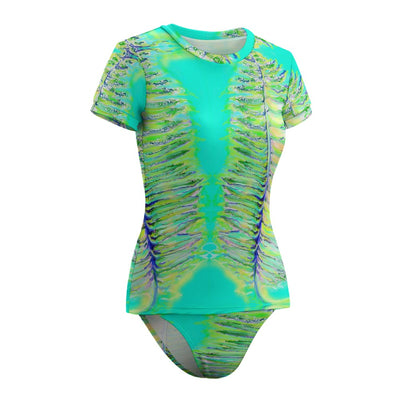 Short Sleeve Two Piece Bikini Swimsuit