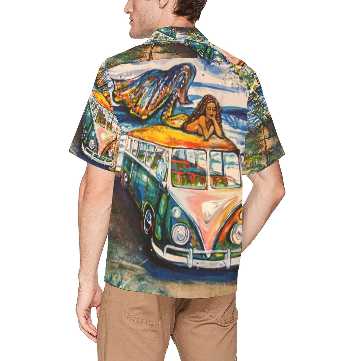 Men's Mermaid Hawaiian Shirt With Chest Pocket
