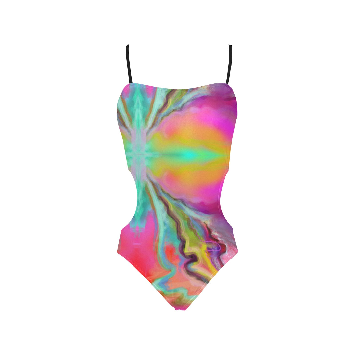 Women's Spaghetti Strap Cut Out Sides Swimsuit