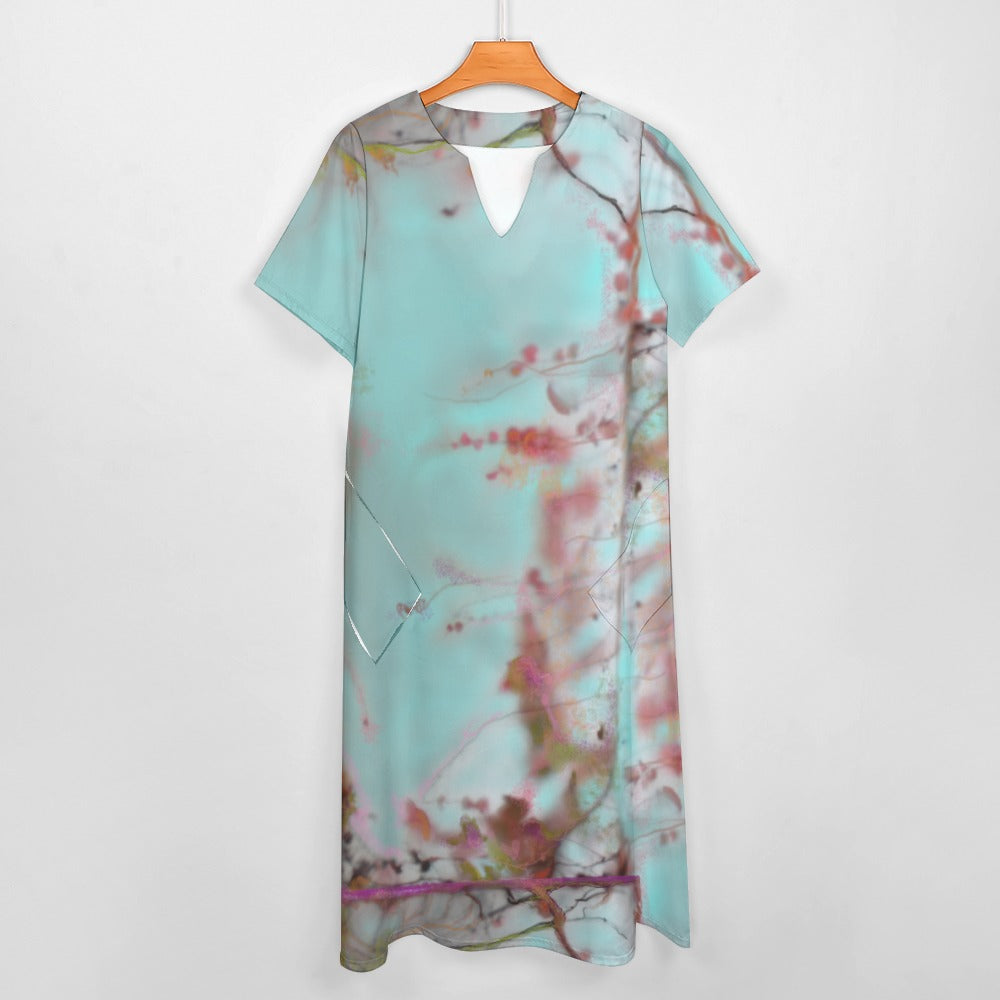 Short sleeve, artistic dress with pockets