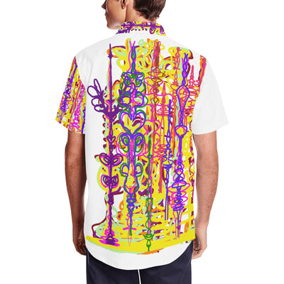 Men's Short Sleeve Shirt With Lapel Collar