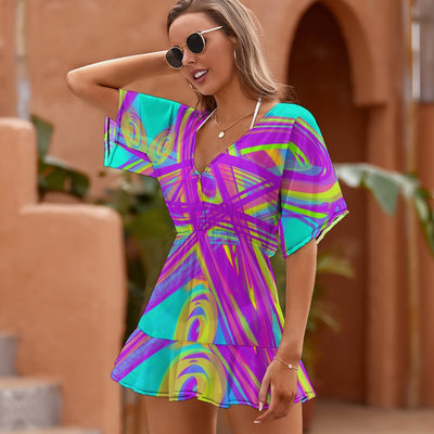 Ladies Thin Short Sleeve One Piece Dress