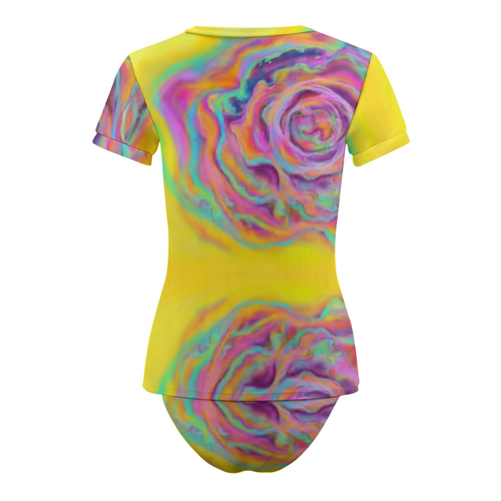 Short Sleeve Two Piece Bikini Swimsuit