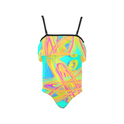 Kids' Spaghetti Strap Ruffle Swimsuit