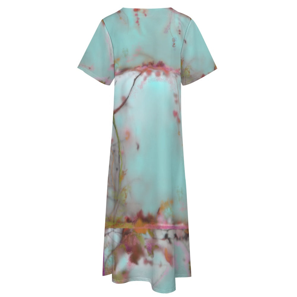 Short sleeve, artistic dress with pockets