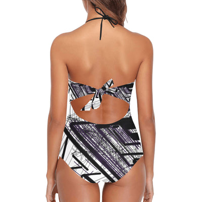 Lace Band Embossing Swimsuit