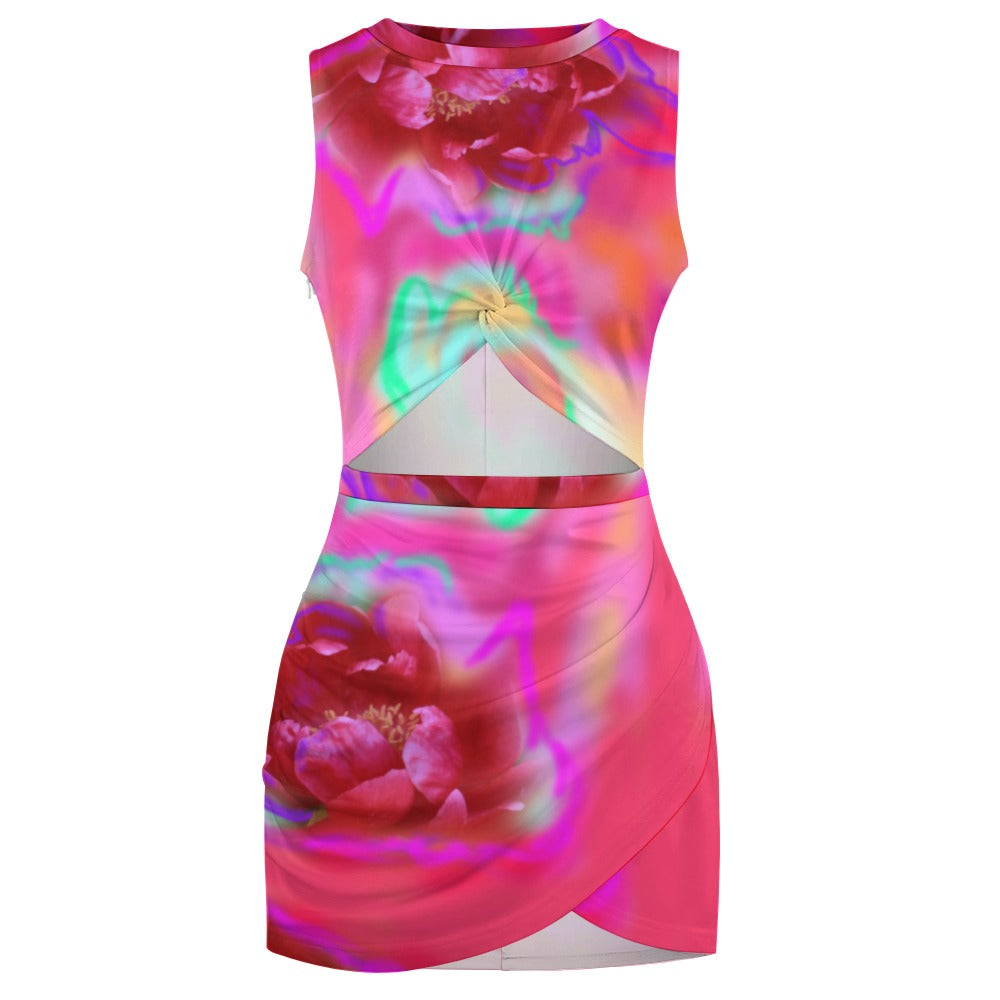 Red/Pink and Teal Floral