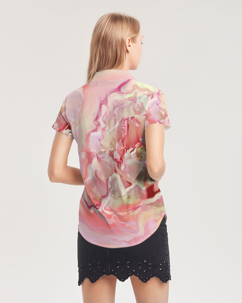 Women's Short Sleeve Button Up