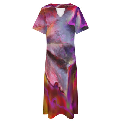Short sleeve, artistic dress with pockets