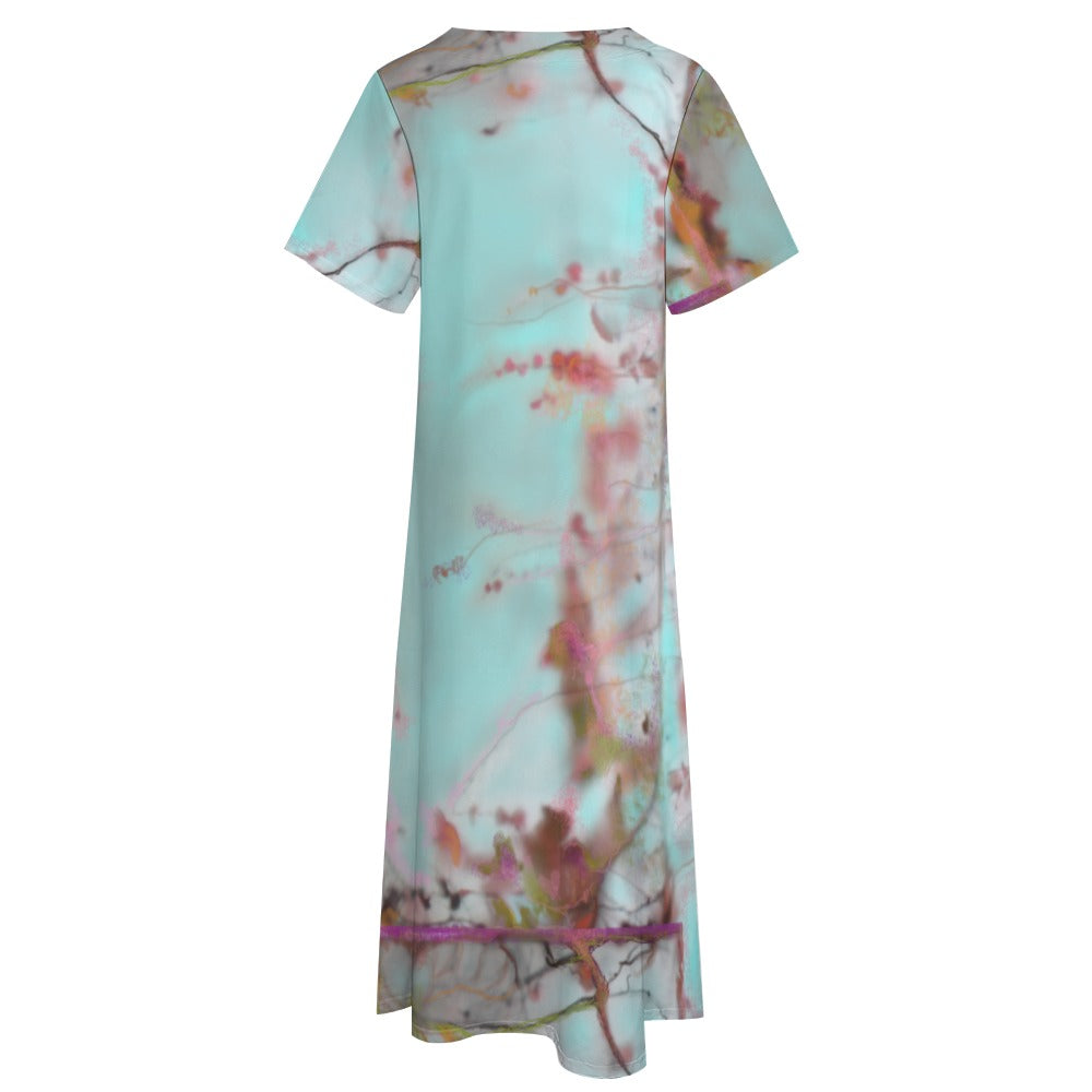Short sleeve, artistic dress with pockets