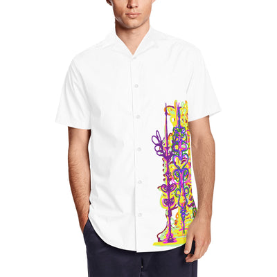 Men's Short Sleeve Shirt With Lapel Collar