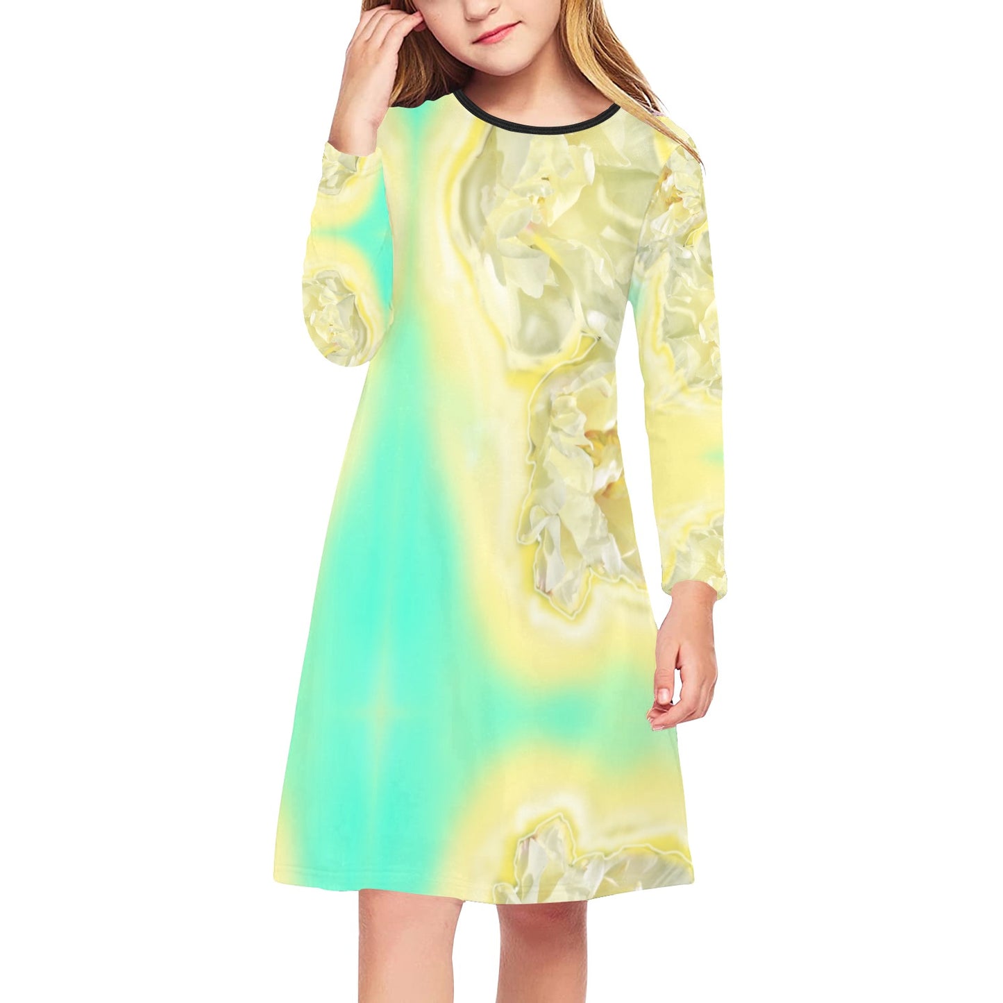 Langärmliges Kleid für Mädchen