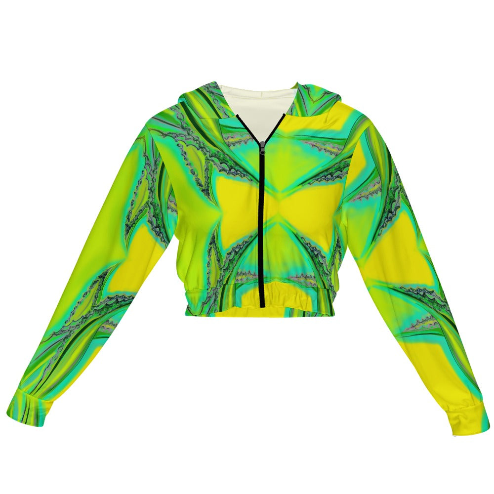 Women's Chiffon Cropped Jacket zipper coat