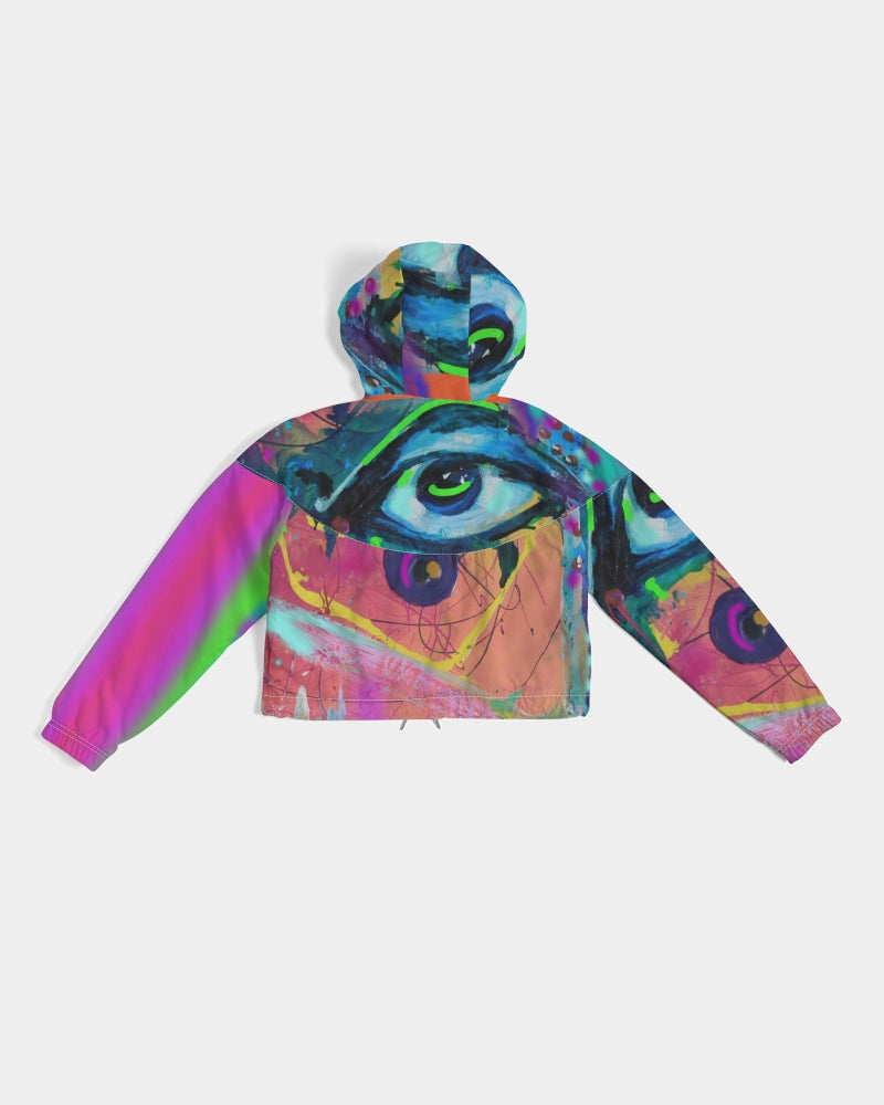 Eye Abstraction Women's Cropped Windbreaker