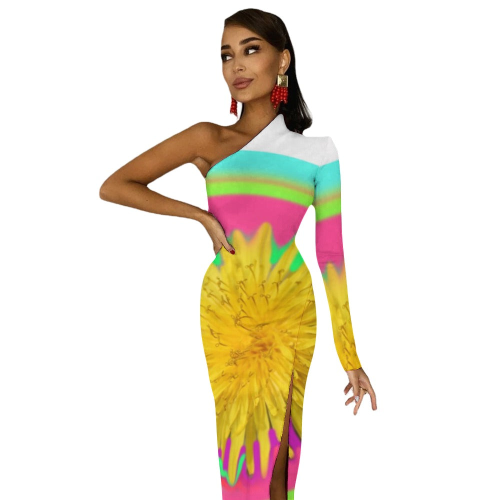 Kleid mit halblangen Ärmeln und Schlitz