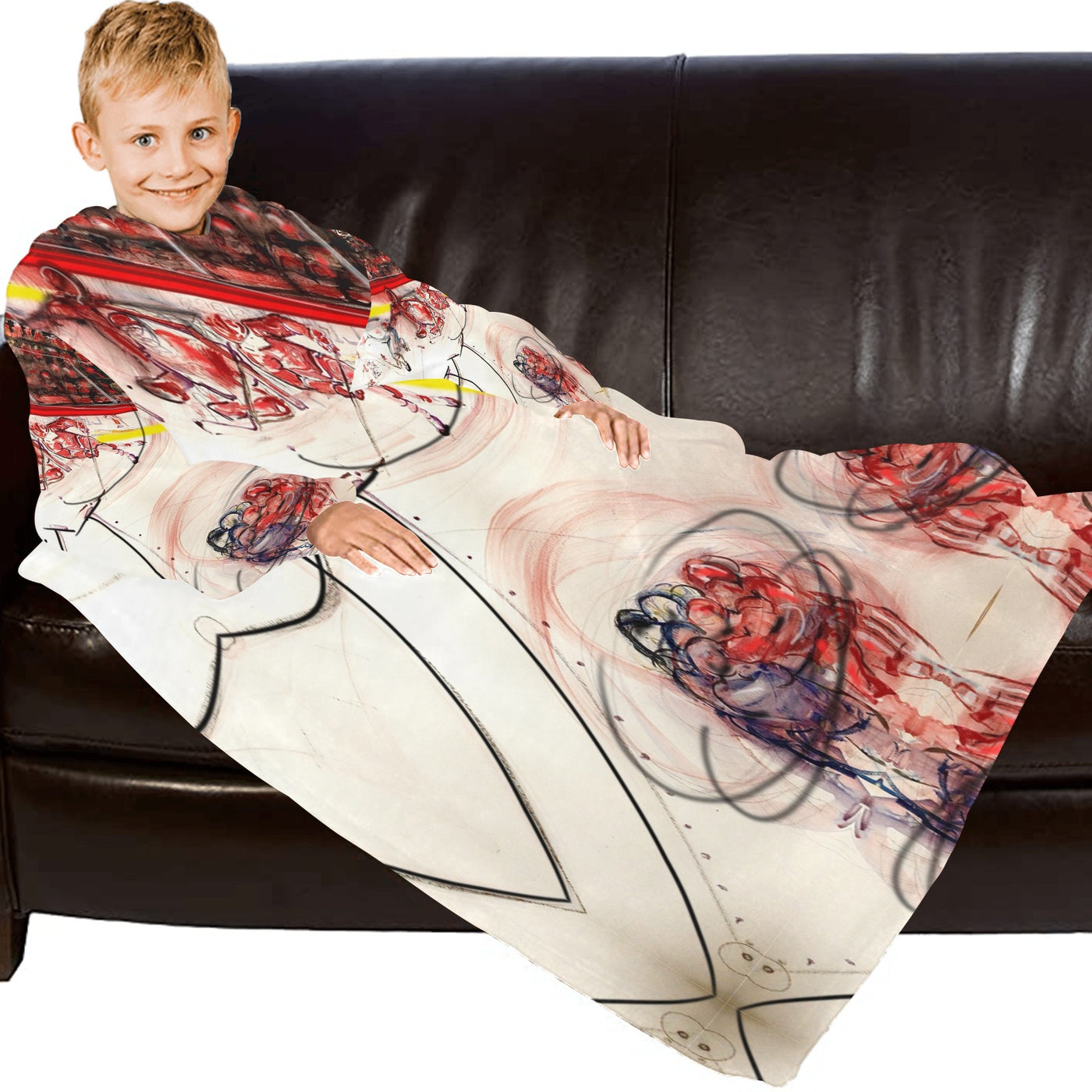 Blanket Robe with Sleeves for Kids