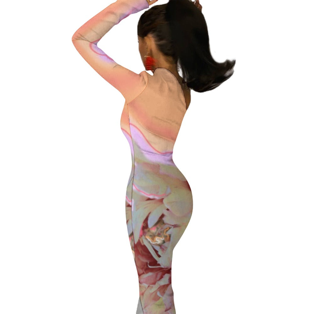 Half Sleeve Slit Dress